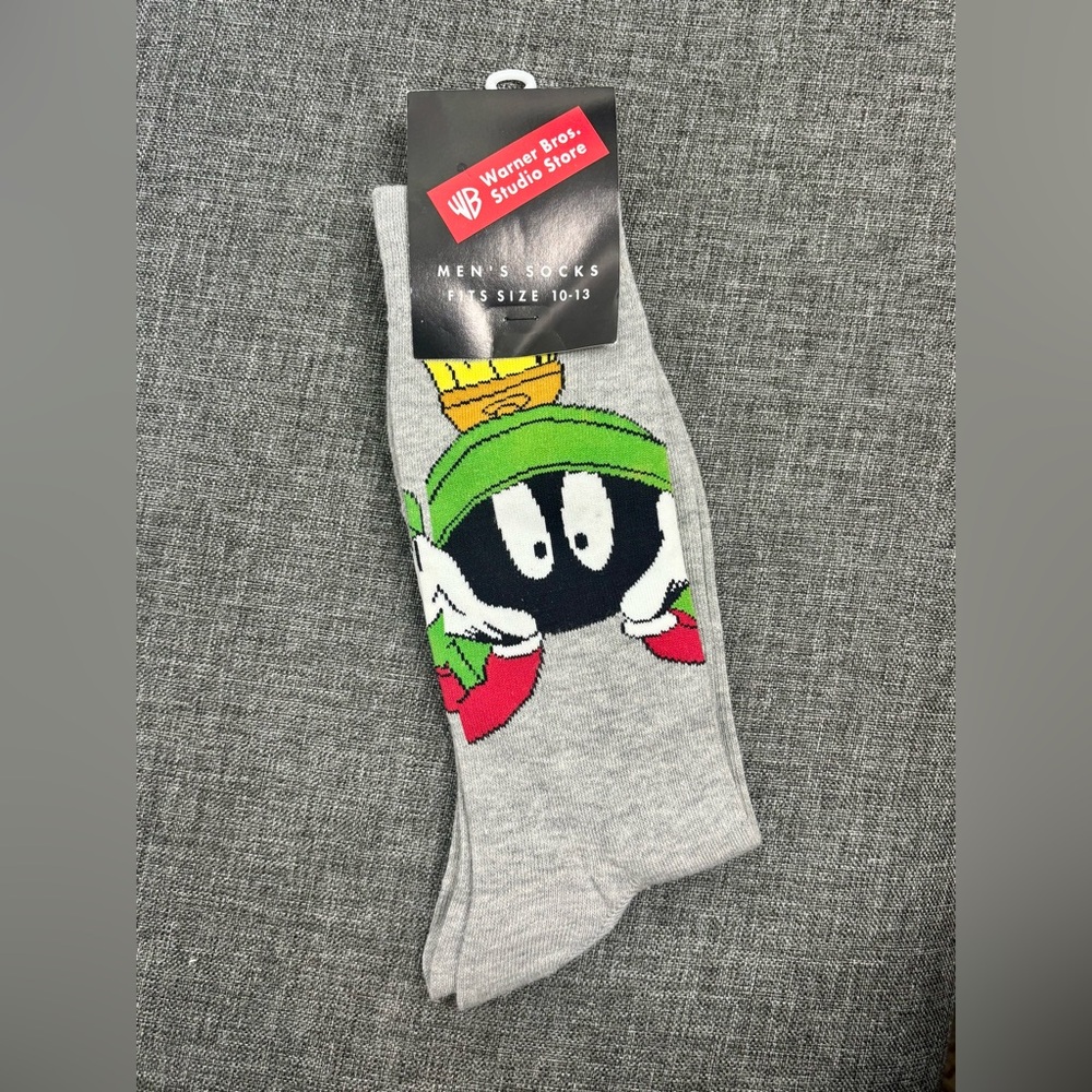 Warner Bros. Men's Gray Marvin the Martian Socks